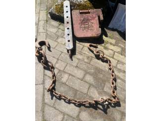 Zware ketting met 2 haken,Zware gatenbalk,Staalkabel  met haak